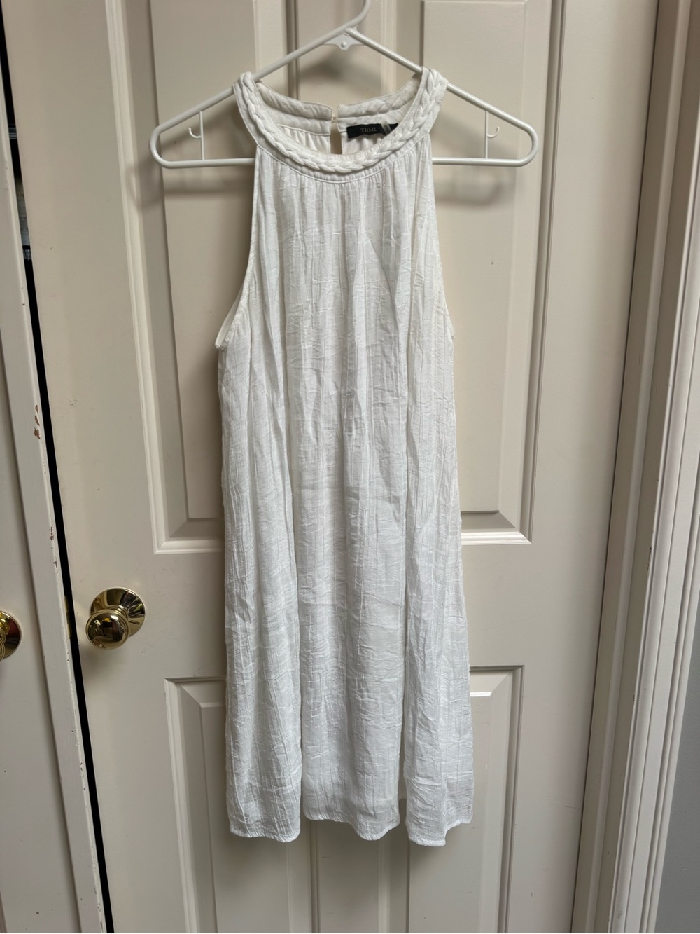 THML White Braided Halter Mini Dress